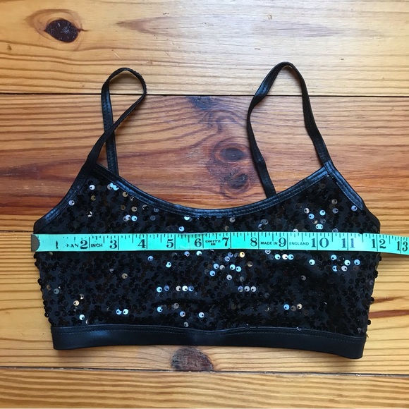 Double Platinum Performance Wear Sequin Gold Silver Red Black Purple Bra NWOT YL - Picture 7 of 8